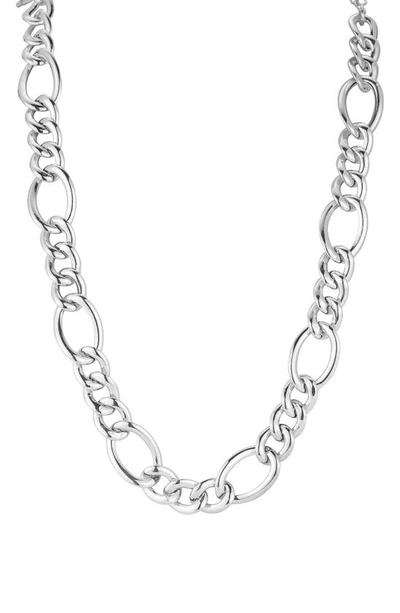 Chloe & Madison Mixed Link Chain Necklace In Silver