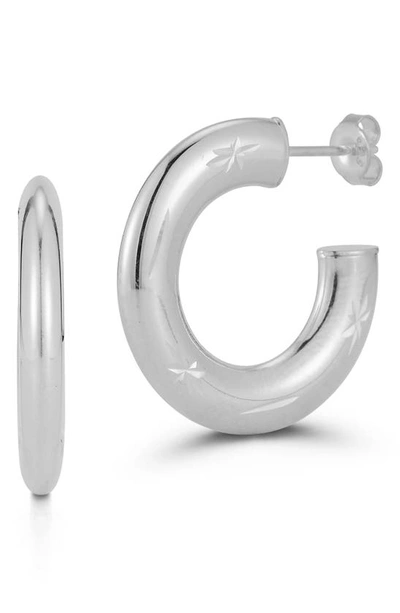 Chloe & Madison Sterling Silver Hoop Earrings In Metallic