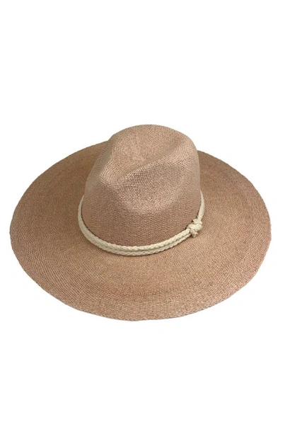 Marcus Adler Rope Band Straw Panama Hat In Brown