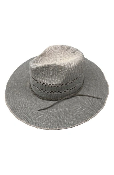 Marcus Adler Braided Band Straw Panama Hat In Grey Blue