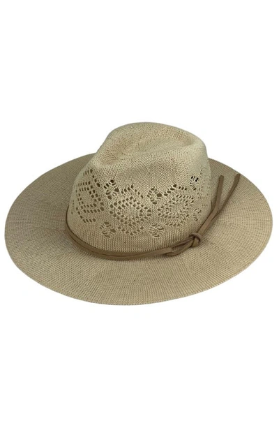 Marcus Adler Open Knit Wide Brim Panama Hat In Light Tan