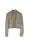 Jonathan Simkhai Donna Vegan Leather Jacket In Olivine