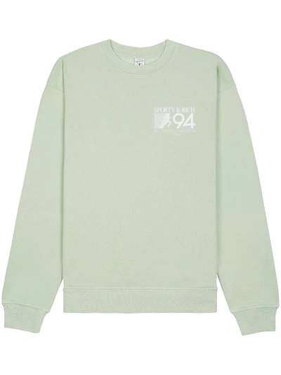 Sporty And Rich 94 California Cotton Sweatshirt In Green