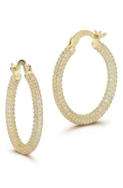Chloe & Madison Pavé Cubic Zirconia Hoop Earrings In Gold