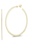 Chloe & Madison Chloe And Madison Pavé Cubic Zirconia Inside Out Hoop Earrings In Gold