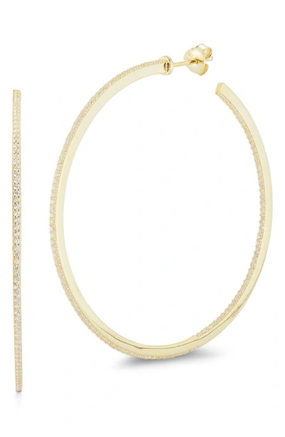 Chloe & Madison Pavé Cubic Zirconia Inside Out Hoop Earrings In Gold