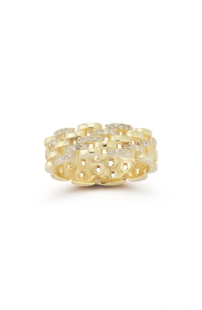 Chloe & Madison Chloe And Madison 14k Yellow Gold Plated Sterling Silver & Cz Ring