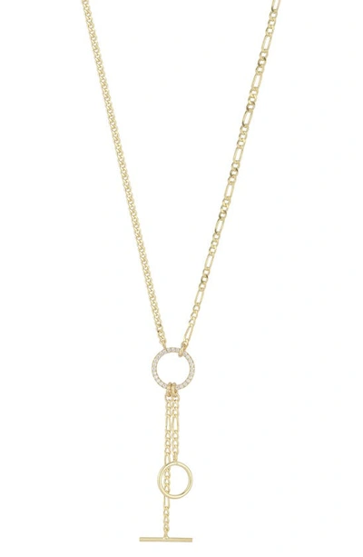Chloe & Madison Cubic Zirconia Y-necklace In Gold