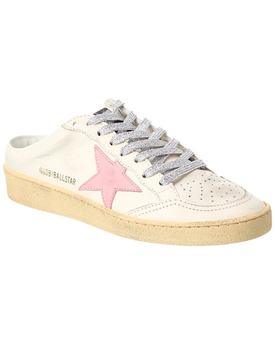 Golden Goose Ball Star Sabot Slip-on Sneakers In White/antique Pink