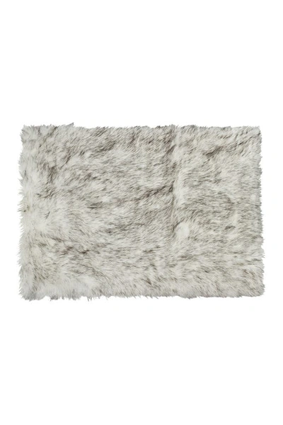 Luxe Hudson Faux Sheepskin Rug/throw In Gradient Grey