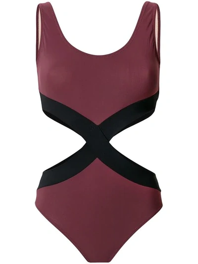 Zeus + Dione Hourglass Cut Out Swimsuit In Red