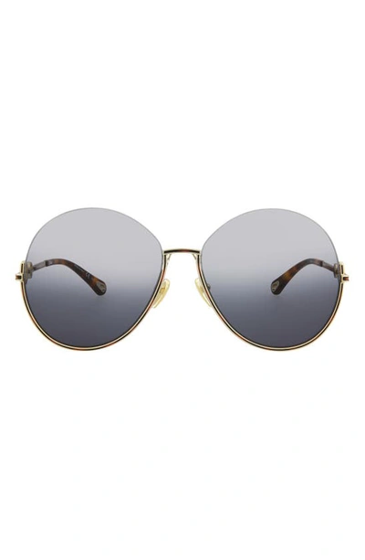 Chloé 61mm Oversized Sunglasses In Gold