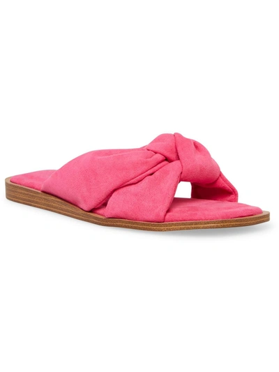 Anne Klein Domani Womens Faux Suede Open Toe Slide Sandals In Pink