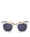 Pared Eyewear Women's Pools & Palms Oversized Cat Eye Sunglasses, 50mm In White/dark Tortoise/gray