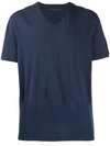 John Varvatos Star Usa Slim Fit Slubbed V-neck T-shirt In Oiled Blue