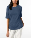 Eileen Fisher Organic Cotton T-shirt, Regular & Petite In Denim
