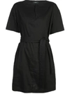 Theory Belted Shift Dress In Black