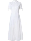 Theory Tie Sleeve Shirt Dress In White