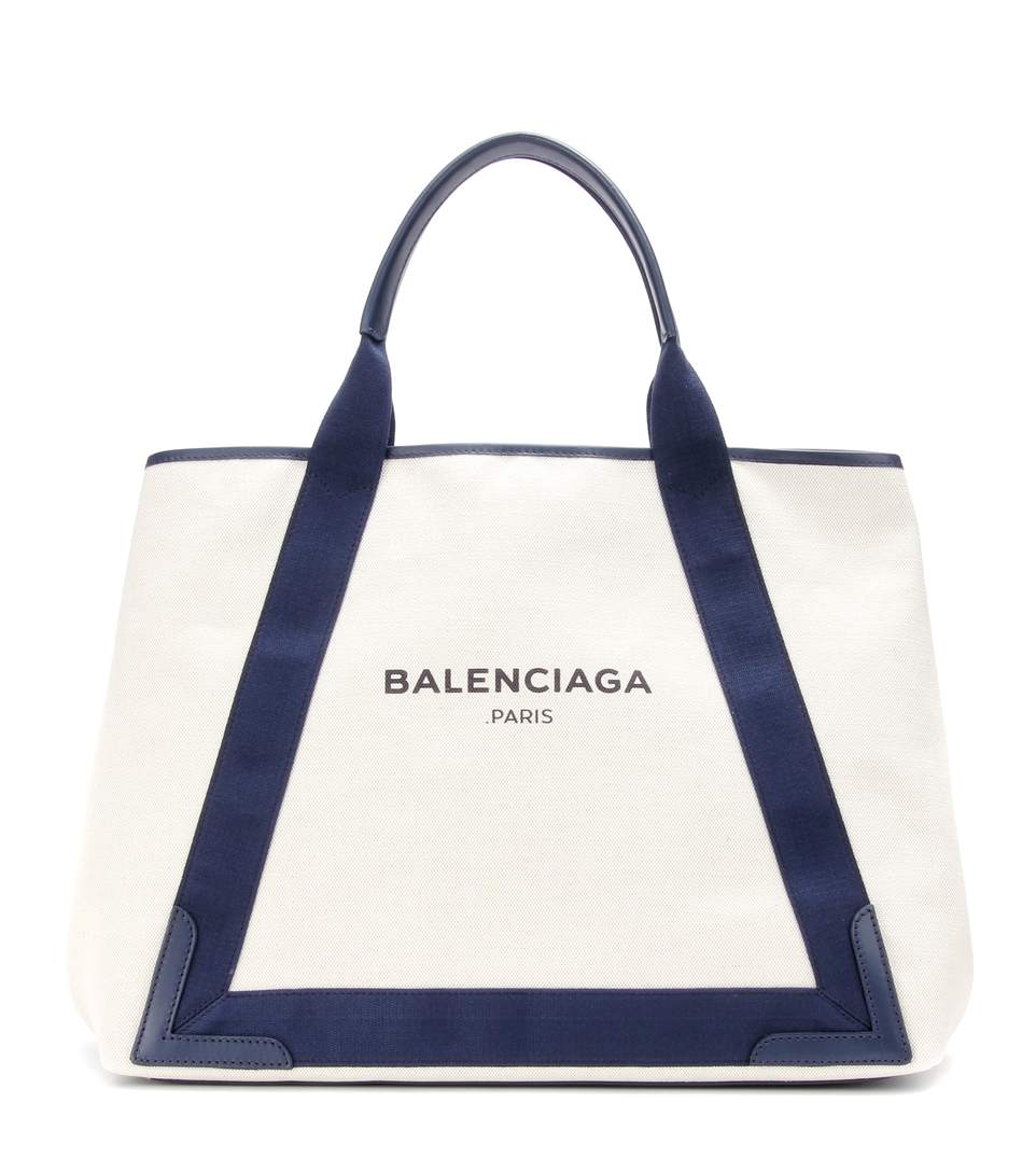 Balenciaga Navy M Shopper In Eaturel | ModeSens