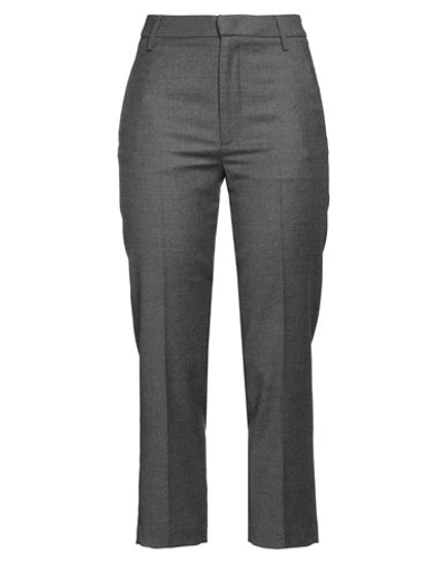 Dondup Woman Cropped Pants Grey Size 30 Virgin Wool, Elastane