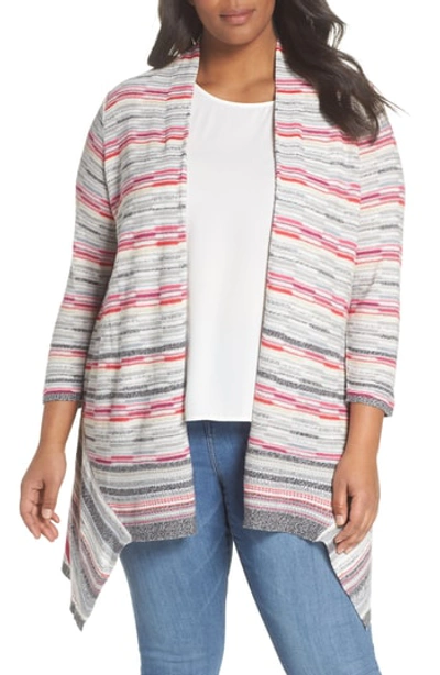 Nic And Zoe Plus Color Mix Open Cardigan In Multi