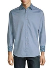 Robert Graham Hess Printed Cotton Button-down Shirt In Light Blue