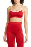 Alo Yoga Airlift Car Club Sports Bra In Classic Red/ White
