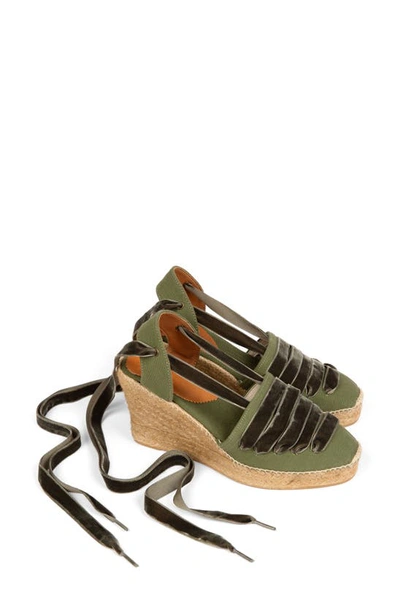 Penelope Chilvers High Sevillana Dali Espadrille Platform Wedge In 701 Khaki