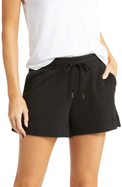 Pj Salvage Drawstring Organic Cotton Pajama Shorts In Black