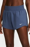 Nike Dri-fit One Shorts In Deep Blue/ Ref Silver