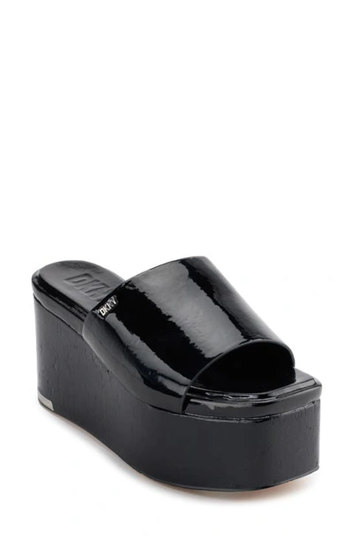 Dkny Adalira Platform Slide Sandal In Black