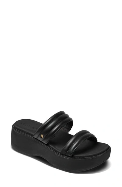 Reef Lofty Lux Hi Platform Slide Sandal In Black