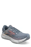 Brooks Glycerin 20 Running Shoe In Grey/ Chili Oil/ Orange