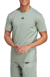 Adidas Sportswear Cotton Logo T-shirt In Silver Green