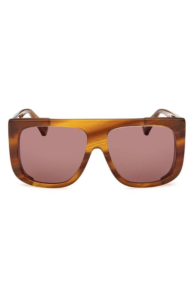 Max Mara 60mm Shield Sunglasses In Dark Brown/ Other / Brown