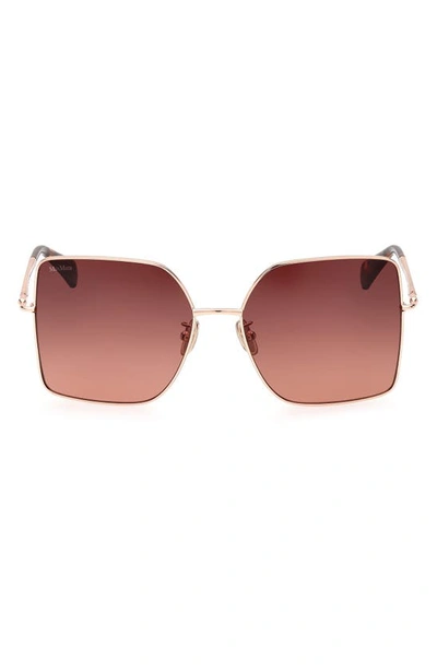 Max Mara 59mm Gradient Butterfly Sunglasses In Dark Brown/gradient Brown