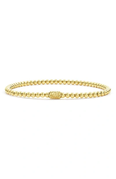 Lagos Signature Caviar Beaded Stretch Bracelet In Gold