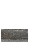 Judith Leiber Perry Embellished Satin Clutch In Ebonized Hematite