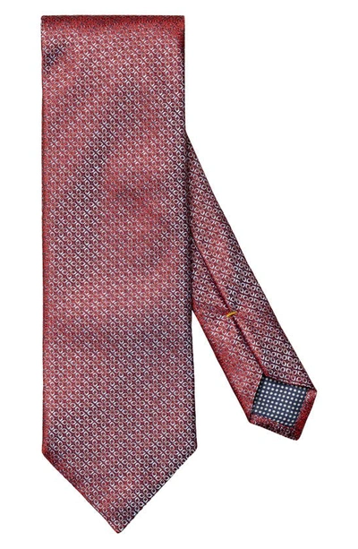 Eton Floral Medallion Silk Tie In Medium Red
