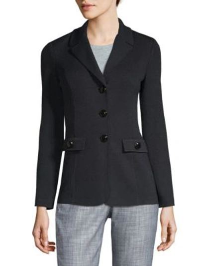 St John Santana Knit Blazer In Black