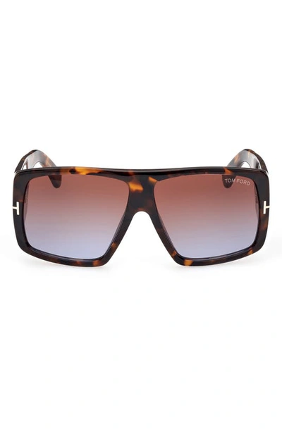 Tom Ford 60mm Square Sunglasses In Havana/other / Gradient Brown