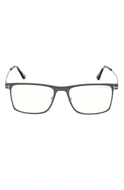 Tom Ford 55mm Square Blue Light Blocking Glasses In Grey/other
