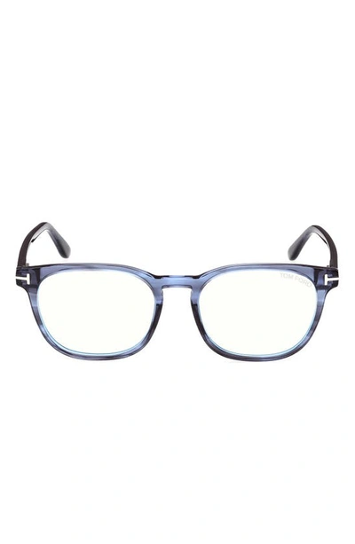 Tom Ford 53mm Square Blue Light Blocking Glasses In Blue/other