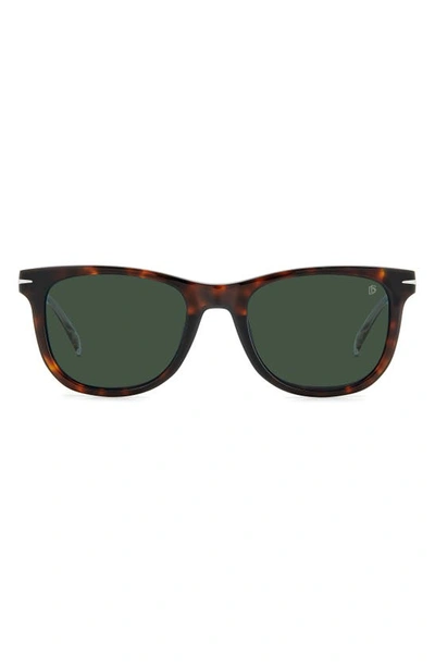 David Beckham Eyewear 52mm Rectangular Sunglasses In Havana/ Green