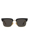 David Beckham Eyewear 55mm Rectangular Sunglasses In Black Havana/ Grey