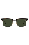 David Beckham Eyewear 55mm Rectangular Sunglasses In Havana Ruthen/ Green