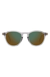 David Beckham Eyewear 49mm Round Sunglasses In Grey/ Green Mirror