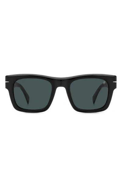 David Beckham Eyewear 51mm Rectangular Sunglasses In Black/ Blue