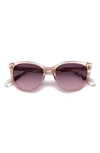 Polaroid 53mm Polarized Round Sunglasses In Pink/ Violet Gradient Polar