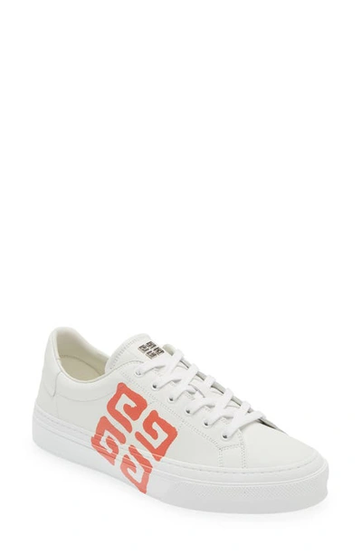 Givenchy X Chito City Court 4g Graffiti Sneaker In White/ Orange